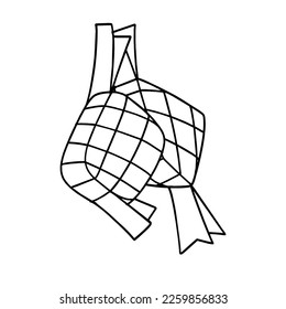 Vector Illustration of Hand drawn Ketupat Doodle art style-