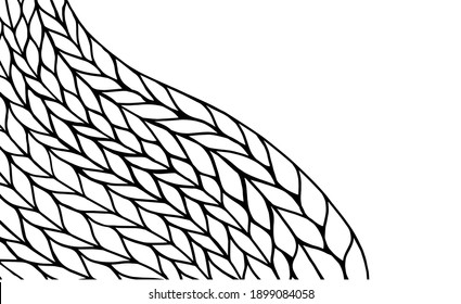 Vektorgrafik der handgezeichneten Stricktextur. Pigtail webende Textilschmuck.