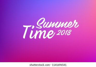 Vector illustration: Hand drawn lettering composition of Hello Summer on full color background