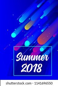 Vector illustration: Hand drawn lettering composition of Hello Summer on full color background