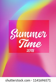 Vector illustration: Hand drawn lettering composition of Hello Summer on full color background