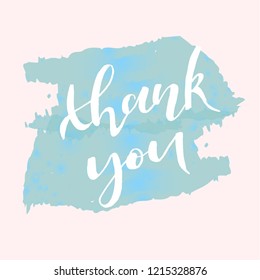Vector illustration of hand drawn lettering of text Thank you. Thank You handwritten inscription for letter, message, email, logotype, icon, card, postcard, banner, tag. EPS 10