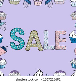 Vector illustration. Hand drawn lettering giveaway for social media, blogger, banner. Typography social media icon competition. Picture in black, blue and neutral colors. Seamless pattern. Lettering.