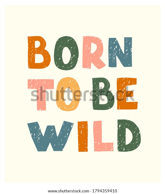 Vector Illustration Hand Drawn Lettering Born Stock Vector (Royalty ...
