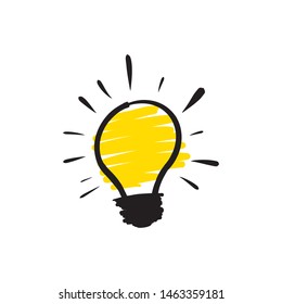 Vector illustration hand drawn light bulb