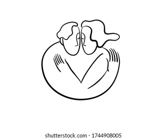Couple Hug Sketch Images Stock Photos Vectors Shutterstock