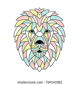 Vector illustration hand drawn. Lion
