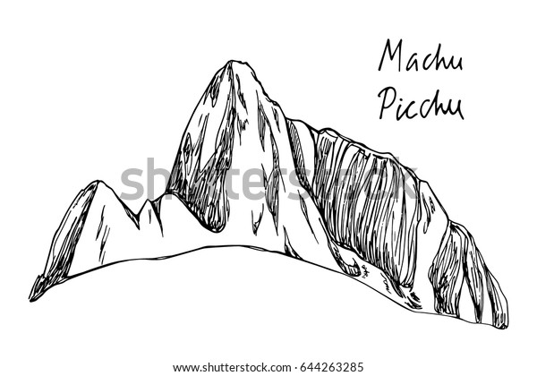 Vector Illustration Hand Drawn Machu Picchu Stock Vector (Royalty Free