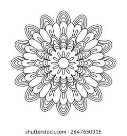 vector illustration of hand drawn mandala. Blossom Mandala Shape. Circular pattern in form of mandala, tattoo, decoration. Decorative ornament in ethnic oriental style.