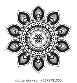 ilustração vetorial de mandala desenhada à mão