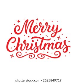Vector illustration of hand drawn Merry Christmas text