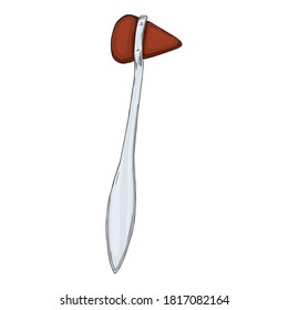 Vector illustration of the hand drawn neurological hammer isolated on white background. Medical instruments