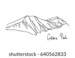 Vector illustration of hand drawn North American peak. Ink drawing, graphic style. Perfect for travel, sport or spiritual designs.