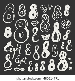 Vector illustration with hand drawn numbers.