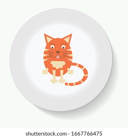 Vector illustration hand drawn ornament on a saucer and background