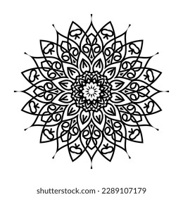 Vector illustration hand drawn ornamental mandala design