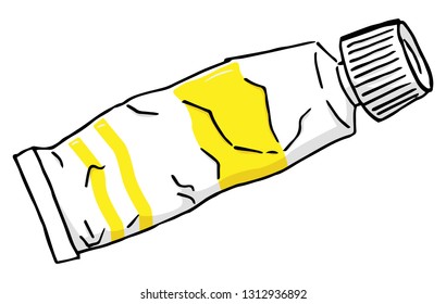 vector illustration of a hand drawn paint tube