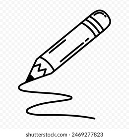 Vector illustration of hand drawn pencil doodle on transparent background