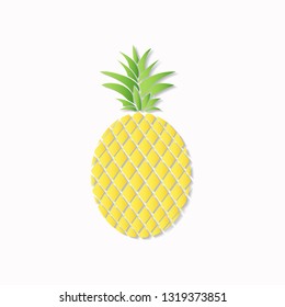 Vector illustration of hand drawn pineapple with shadow for print, postrer, sticker; card