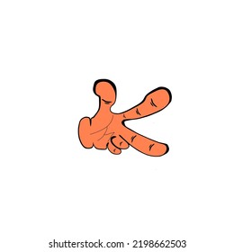 Vector illustration hand drawn pointing finger gesture, showing direction, music, rock, metal