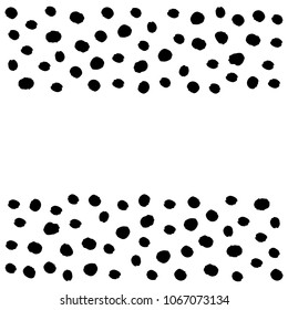 Vector illustration with hand drawn polka dot texture. Stylish monochrome doodles. Modern graphic design for package, fabric, presentation, card. Hipster creative print. Abstract vector illustration.