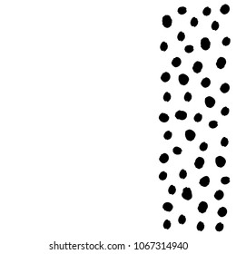 Vector illustration with hand drawn polka dot texture. Stylish monochrome doodles. Modern graphic design for package, fabric, presentation, card. Hipster creative print. Abstract vector illustration.