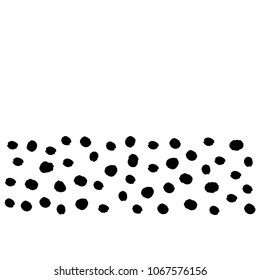 Vector illustration with hand drawn polka dot texture. Stylish monochrome doodles. Modern graphic design for package, fabric, presentation, card. Hipster creative print. Abstract vector background.