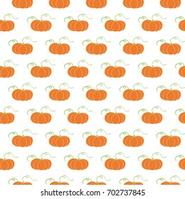 Vector illustration with hand drawn pumpkin background seamless pattern. Cute fall textile design. Autumn template for cloth, package design, wrap, wallpaper, tablecloth, fabric, cloth. Swatch