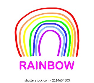 vector illustration of hand drawn rainbow on white background