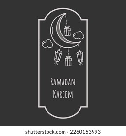 Vector illustration of hand drawn ramadan kareem background template