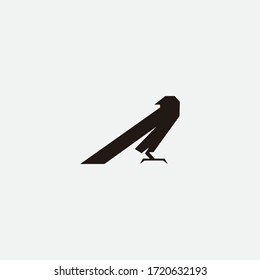 Vector illustration of hand drawn ravens sitting on a branch. Ink drawing, graphic style. Beautiful design elements