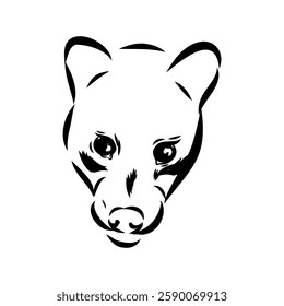 Vector illustration. Hand drawn realistic sketch of asian palm civet or toddy cat.
