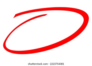 Vector illustration of hand drawn red circle,circle enclosed keyword icon on white background.