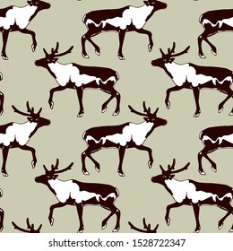 Vector illustration of hand drawn reindeer made with ink. Beautiful animal design elements, perfect for prints and patterns