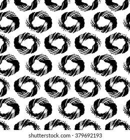 Vector illustration of  hand drawn  rings seamless pattern.