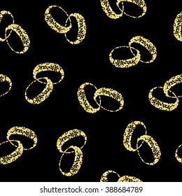 Vector illustration of  hand drawn  rings seamless pattern.