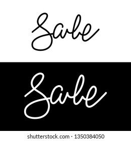 Vector illustration - hand drawn sale lettering  for your designs. Isolated on white and black background. For poster, social media, print