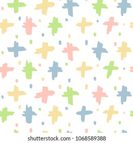Vector illustration of hand drawn seamless pattern with crosses.