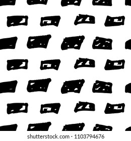 Vector illustration of hand drawn seamless pattern with rectangles.