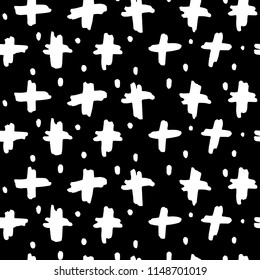Vector illustration of hand drawn seamless pattern with crosses.