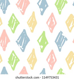 Vector illustration of hand drawn seamless pattern with rhombuses.