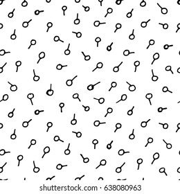 Vector illustration of hand drawn seamless pattern. Black abstract design element isolated on white background. Grunge style texture.