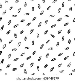 Vector illustration of hand drawn seamless pattern. Black abstract design element isolated on white background. Grunge style texture.