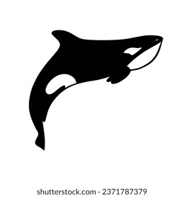 Ilustración vectorial de una silueta dibujada a mano de una ballena asesina