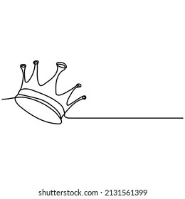 vector illustration hand drawn single continuous line crown