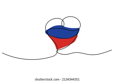 ilustración vectorial marca mano línea de amor continuo marca rusia