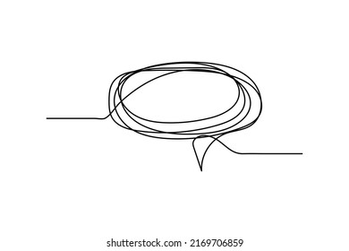 vector illustration hand drawn single continuous line chat