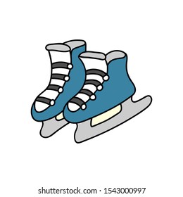 vector illustration with hand drawn skates. figure skating