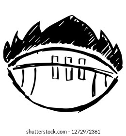 Vector Illustration of Hand Drawn Sketch of Football Sports Game Icon on Isolated Background