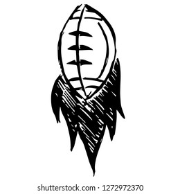 Vector Illustration of Hand Drawn Sketch of Football Sports Game Icon on Isolated Background